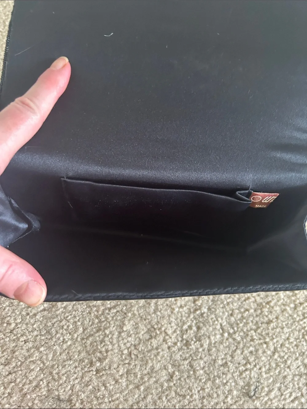 Warburg Vintage Beaded Black Fold-Over Clutch/Shoulder Bag
